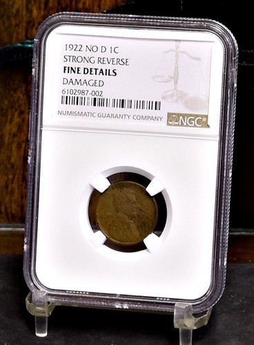 1922 No D Strong Reverse Lincoln Wheat Cent - NGC Fine Dtls, Damaged (#51145-L)