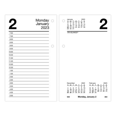 2023 AT-A-GLANCE 6" x 3.5" Daily Loose-Leaf Desk Calendar Refill White