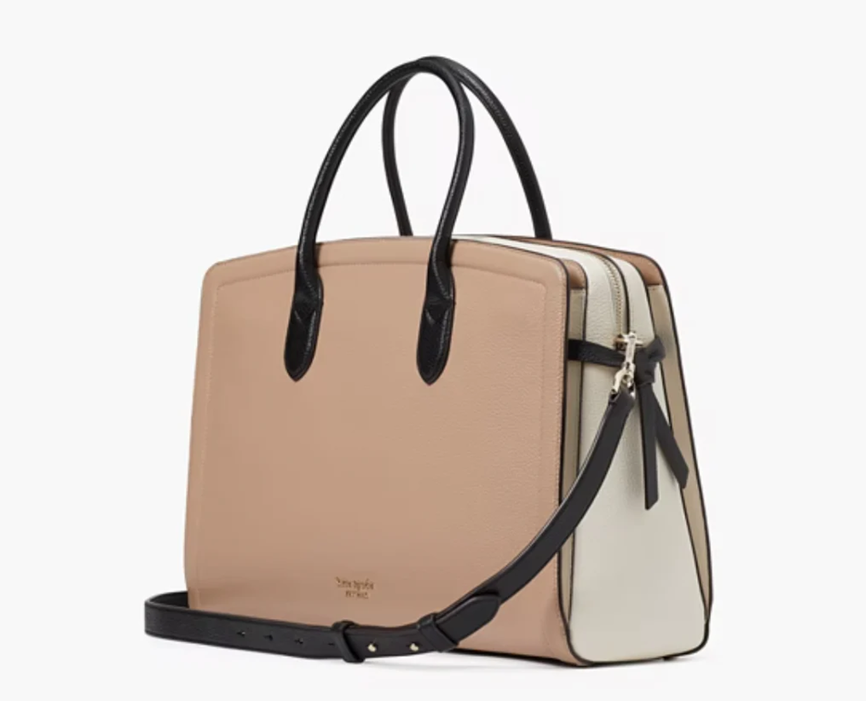 Kate Spade Knott Commuter Bag Laptop Tote Womens Beige Large Leather Work eBay