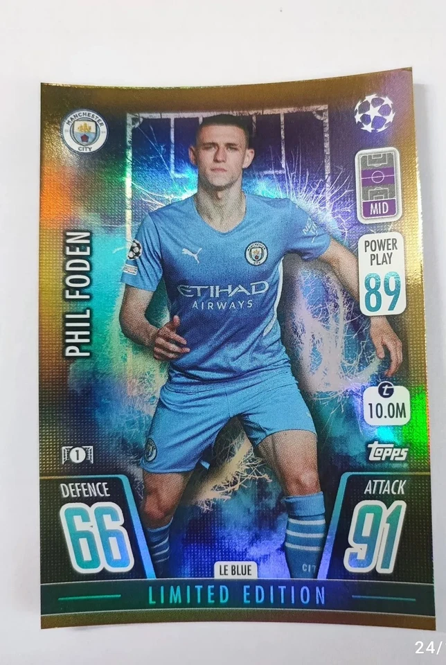Phil Foden LE BLUE limited edition match attax 21/22 football soccer tcg cards  - Image 2 of 4