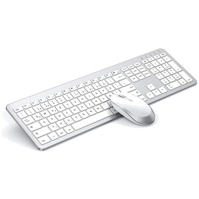 Kabellose Tastatur Maus Set Funk 2,4 GHz ultradünn wiederaufladbar ergonomisch