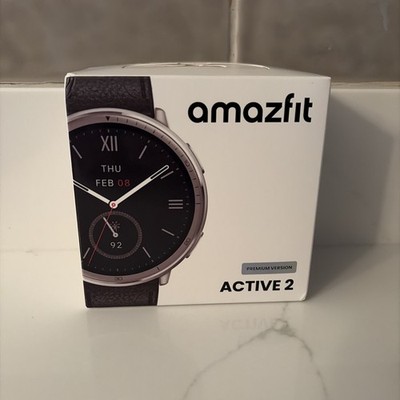 Amazfit Active 2 Premium Version 44mm Fitness Smart Watch Leather Band SEALED