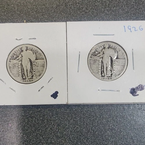 Standing Liberty Quarter 1925 & 1926 Silver 25C Lot of 2 #381
