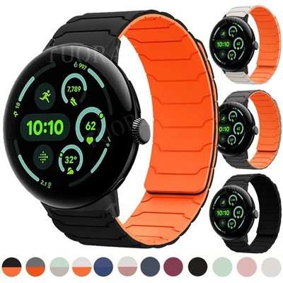 Magnet Silikon Loop Armband Für Google Pixel Watch 3 4 45mm Smartwatch Ersatz DE
