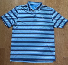 Straight Down Men's Striped Polo Shirt. Size Large
