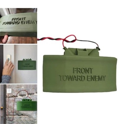 Fake Doorbell Sign Front Security Toward Enemy Mine Wire Joke Gag Pranks Gift