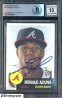 Ronald Acuna Jr Signed 2018 Topps Living #19 Braves RC Rookie BGS BAS 10 AUTO