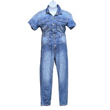 Free People We The Free MARCI Jumpsuit S Short Sleeve Denim Coverall Workwear
