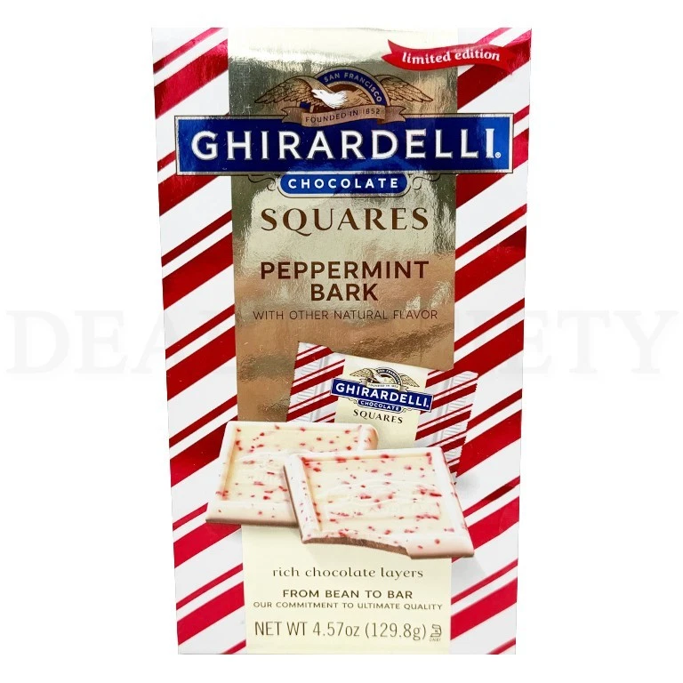 Lote de 5 cuadrados de chocolate corteza de menta Ghirardelli 4,57 oz Foto 2 de 3