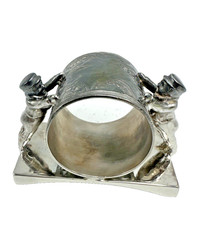 Victorian Middletown Plate Co Silverplate Figural Cherub Napkin Ring Holder