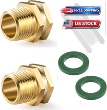 2PCS Brass Garden Hose Adapter 3/4"GHT Male to 3/4"NPT Female Thread Reducer Wat