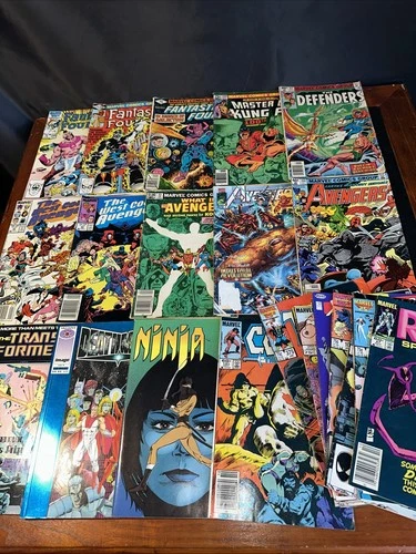 VINTAGE LOT of 25 Comic Books-Marvel-AVENGERS Fantastic Four ROM GROO Ninja Thor