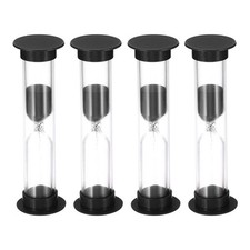 4Pcs 2 Minute Sand Timer Small Sandy Clock Count Down Sand Glass Black