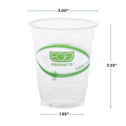 GreenStripe Clear Compostable 7oz PLA Plastic Cups, Case of 2000, Disposable ... - Picture 3 of 9