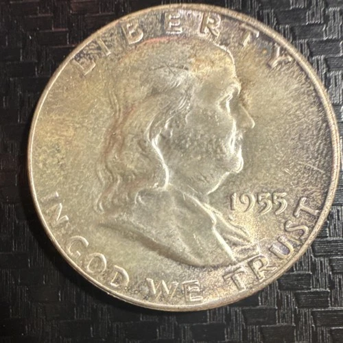 1955 Franklin Half Dollar 90% Silver 50C Circulated KM#195 US Coin