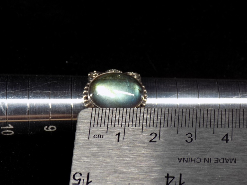 Labradorite Cocktail Ring 925 Sterling Silver Scroll Detail Oval Stone ...