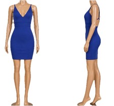 Lulus Celebrate At Dawn Cutout Bodycon Mini Dress Women Medium Cobalt Blue Lined