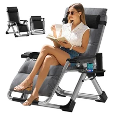 Zero Gravity Lounge Chair Reclining Patio Chairs Chaise Recliner Folding Chaise