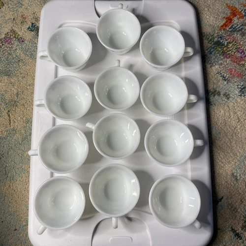 (12) Vintage Pyrex Corning Corelle BURGUNDY ROSE BUD Cups C Handles Lot