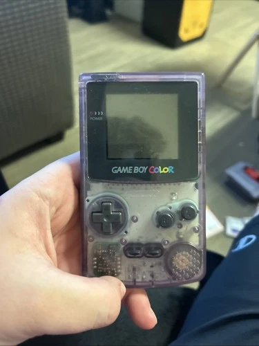 Nintendo Gameboy Color Clear Atomic Purple CGB-001 Console Works Well!!