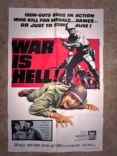 War Is Hell 1961 Movie Poster 27x41 Tony Russel Burt Topper