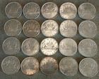 Roll 1965-1966 Canada Silver Dollars. Lot of 20