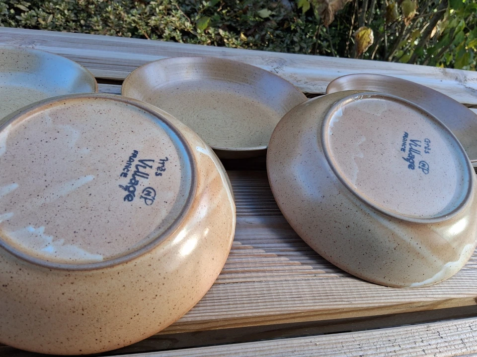 5 Assiettes creuses calottes en grès CNP VILLAGE FRANCE - Photo 3/4