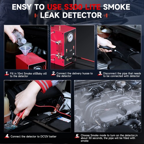 ANCEL S300 Lite Car EVAP Smoke Machine Vacuum/Pipe Leak Test Diagnostic Tool Kit - Picture 10 of 17