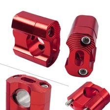 HandleBar Fat Bar Mount Clamps Risers Adaptor 7/8 to 11/8 Dirt Pit Bike ATV Red