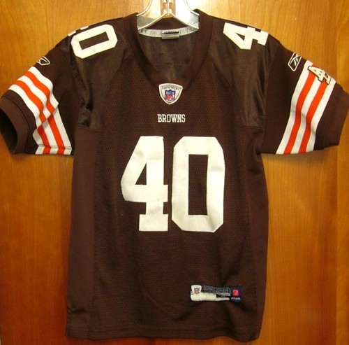 CLEVELAND BROWNS youth med Peyton Hills football jersey 2011 Reebok beat-up #40 - Picture 2 of 2