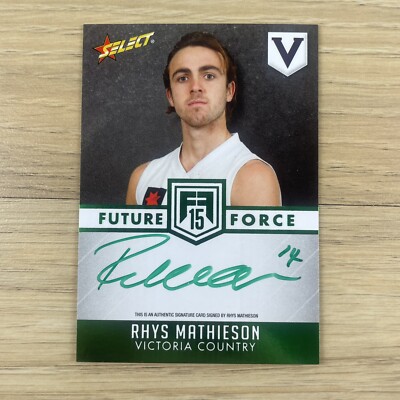 2015 AFL Future Force Green Signature Card FFGS18 -Rhys Mathieson-Brisbane 33/40
