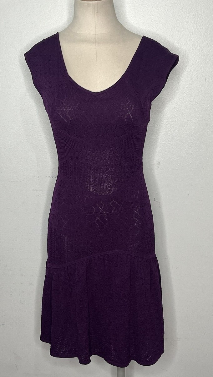catherine malandrino crochet dress Catherine Malandrino Purple Crochet Dress