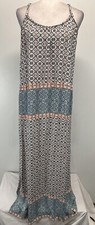 Knox Rose Maxi Dress Sz Medium Sleeveless Side Slits Boho Shift Hippy