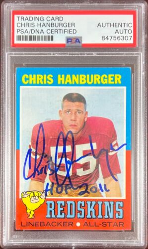 Chris Hanburger auto inscribed 1971 Topps #97 card Gem Mint 10 PSA Encapsulated - Picture 1 of 3