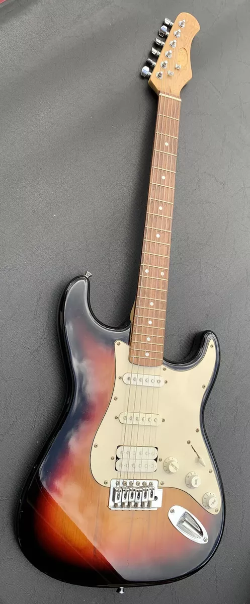 Vtg Stagg Sunburst Electric Guitar Strat Stratocaster style 2 coil humbucker