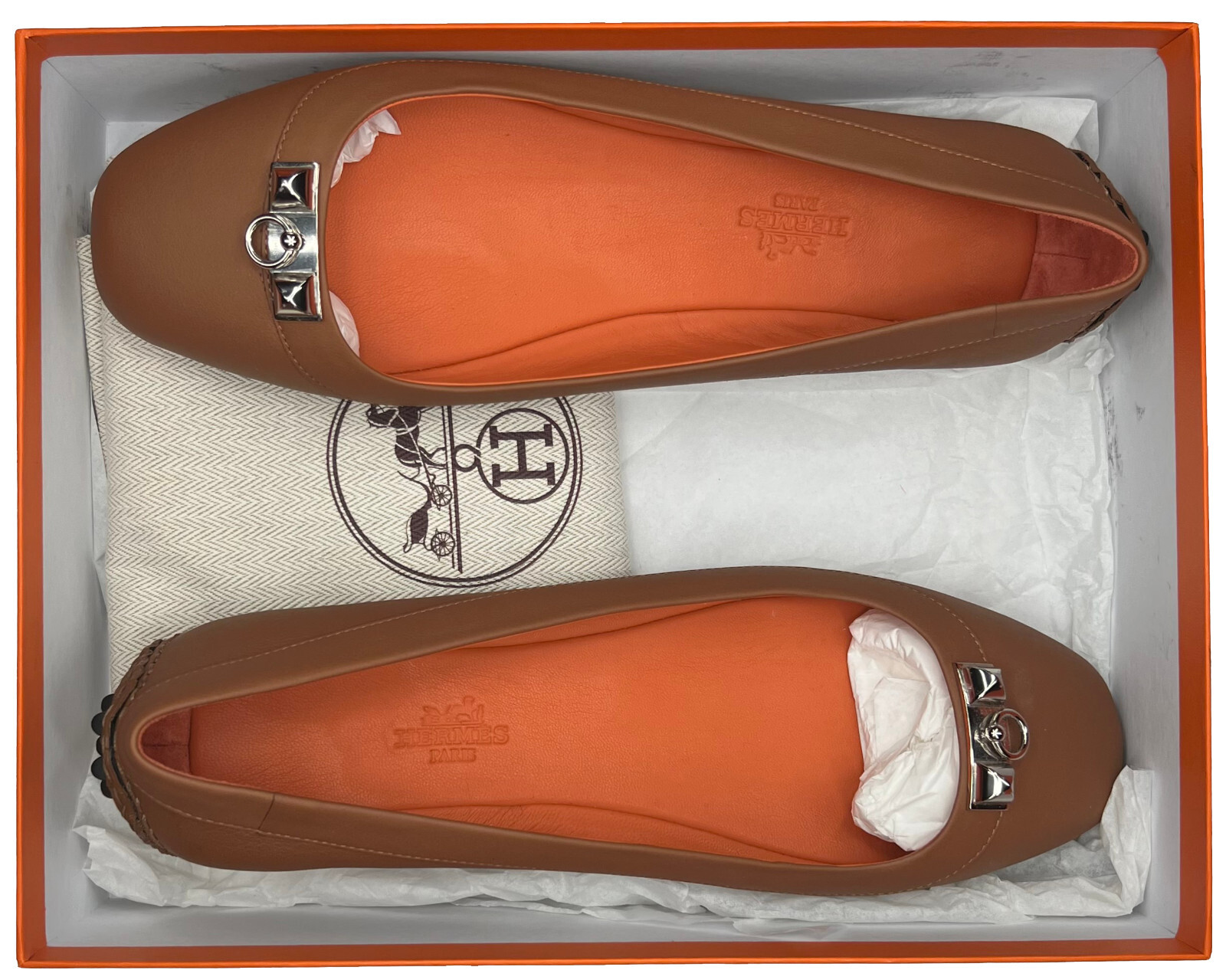 Hermes Liberty leather driving ballet flats shoes EU 37 Made in Italy New thumbnail 9