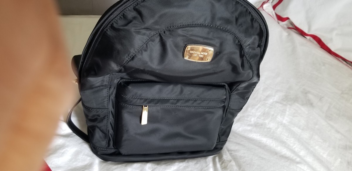 MICHAEL KORS Jet Set Large Nylon Backpack Leather Straps 