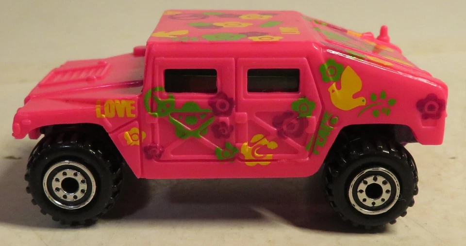 Hot Wheels ярко-розовый Hummer 1991 игрушечный автомобиль Малайзия мир цветы любовь грузовик - Изображение 2 из 4