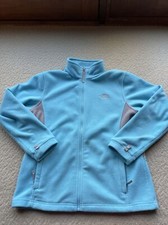The North Face Girls Size XL 18 Blue Gray Fleece Jacket Pockets Full Zip Front