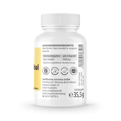 Myo-Inositol 500 mg (60 cápsulas) ZEINPHARMA - Imagen 4 de 4