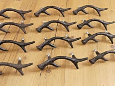 12 Drawer Pulls Antler Horn Handles Cast Iron Deer Elk Cabinet Handle Grasp Horn
