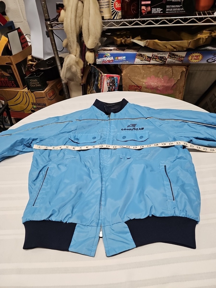 ジャケット・アウター GOODYEAR official jacket made in usa Vintage 90s Goodyear Ice Navi 7 Spell Out Embroidered Zipper