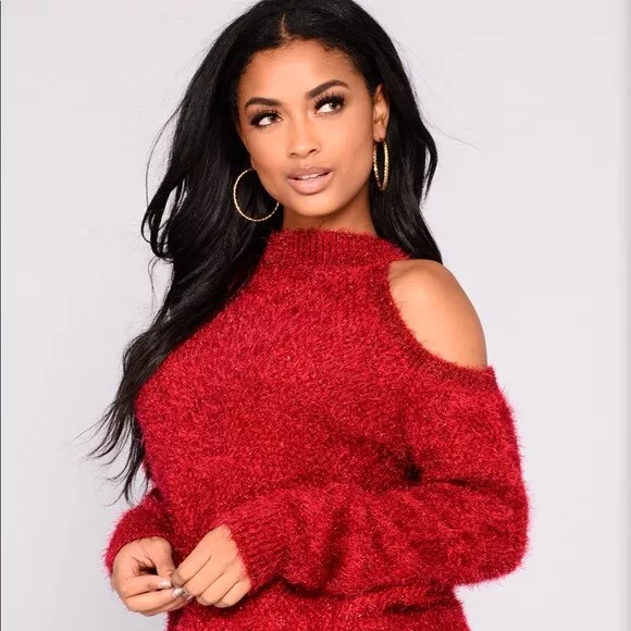 Fashion nova red sweater shop