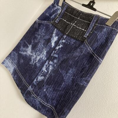PLEATS PLEASE ISSEY MIYAKE Mini transfer denim Skirt 3 Used | eBay