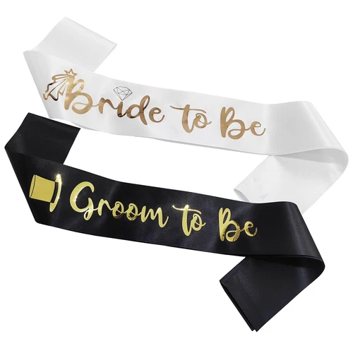 Groom to Be Sash and Bride to Be Sash Kit Bachelorette Sashes for Bachelorett...