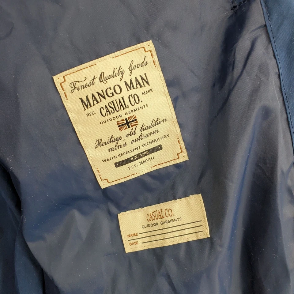 Mango Man MNG Casual Navy Blue Men's Zip Up Bomber Jacket Small - Image 4 of 4