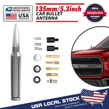 Silver 50 Cal OEM QUALITY Aluminum Bullet Antenna For 1985-2005 GMC Sierra 1500