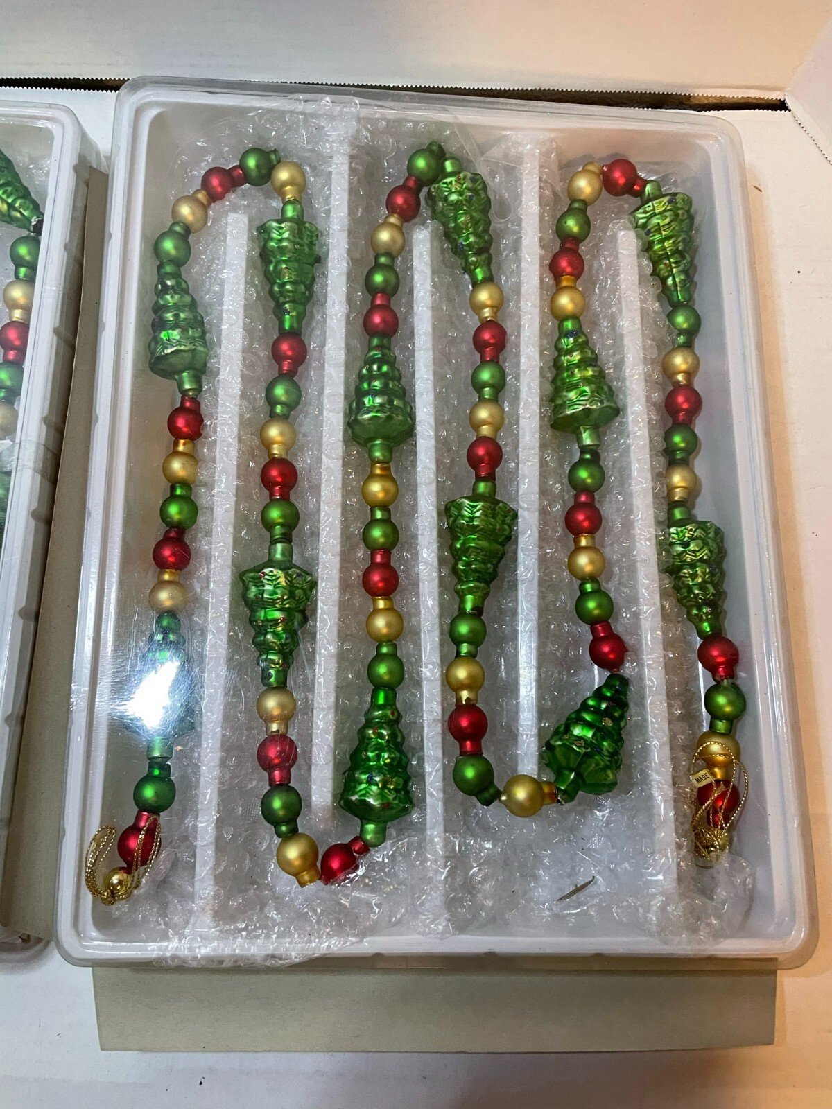 Vintage Glass Christmas Tree Garland Christmas Tree 2 set eBay