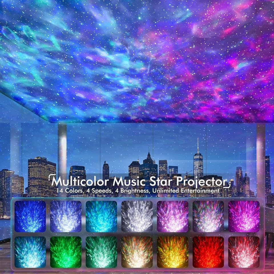 Soothing 4-in-1 Galaxy Projector: Night Light, Music Player & Timer for Bedrooms - Image 4 of 4