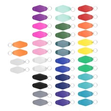 2X(40Pcs Vintage Motel Keychains 20 Colors Hotel Keychains Blank Heat2258